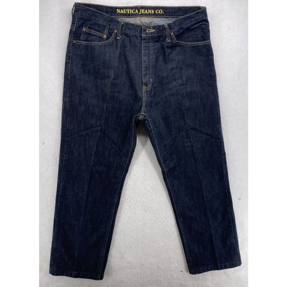 Nautica Jeans Co. Men's 36x32 Wide Leg Relaxed Fit Blue Denim Jeans Y2K Style